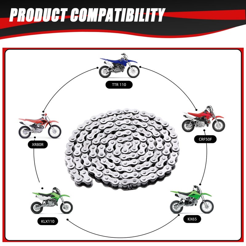 KAMIER 420 Drive Chain 102 Link with Chain Breaker for CRF50 XR50 KLX110 PW80 TTR90 RM60 50cc 70cc 90cc 110cc 125cc TaoTao Coolster Baja SSR Chinese Pit Dirt Bike 4 Wheeler ATV Go Kart Mini Bike Parts - Image 2